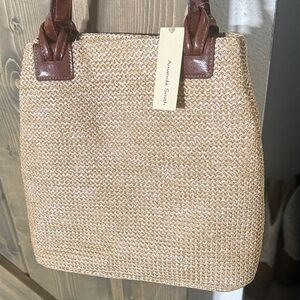 Amanda Smith Beige and Brown Tote Bag